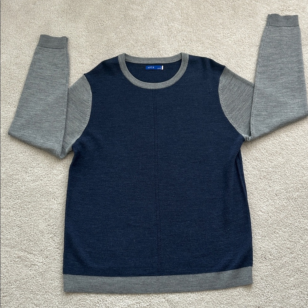 Apt. 9 Knit Crewneck Sweater, Standard Fit Long Sleeve Wool Blend, Size L